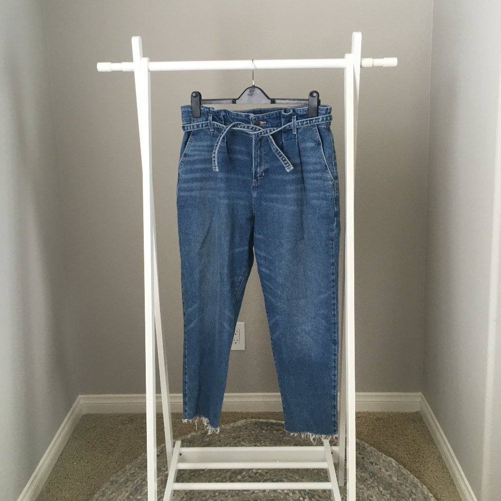 Ultra High-Rise Paper-Bag Mom Jeans